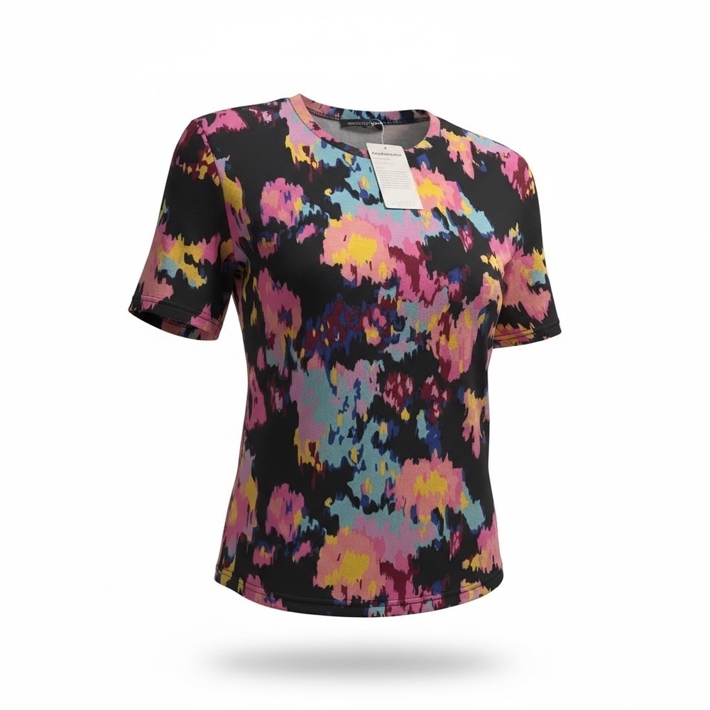 PRETTYGARDEN Summer Leopard & Floral Print Top – Women’s Size S – NWT